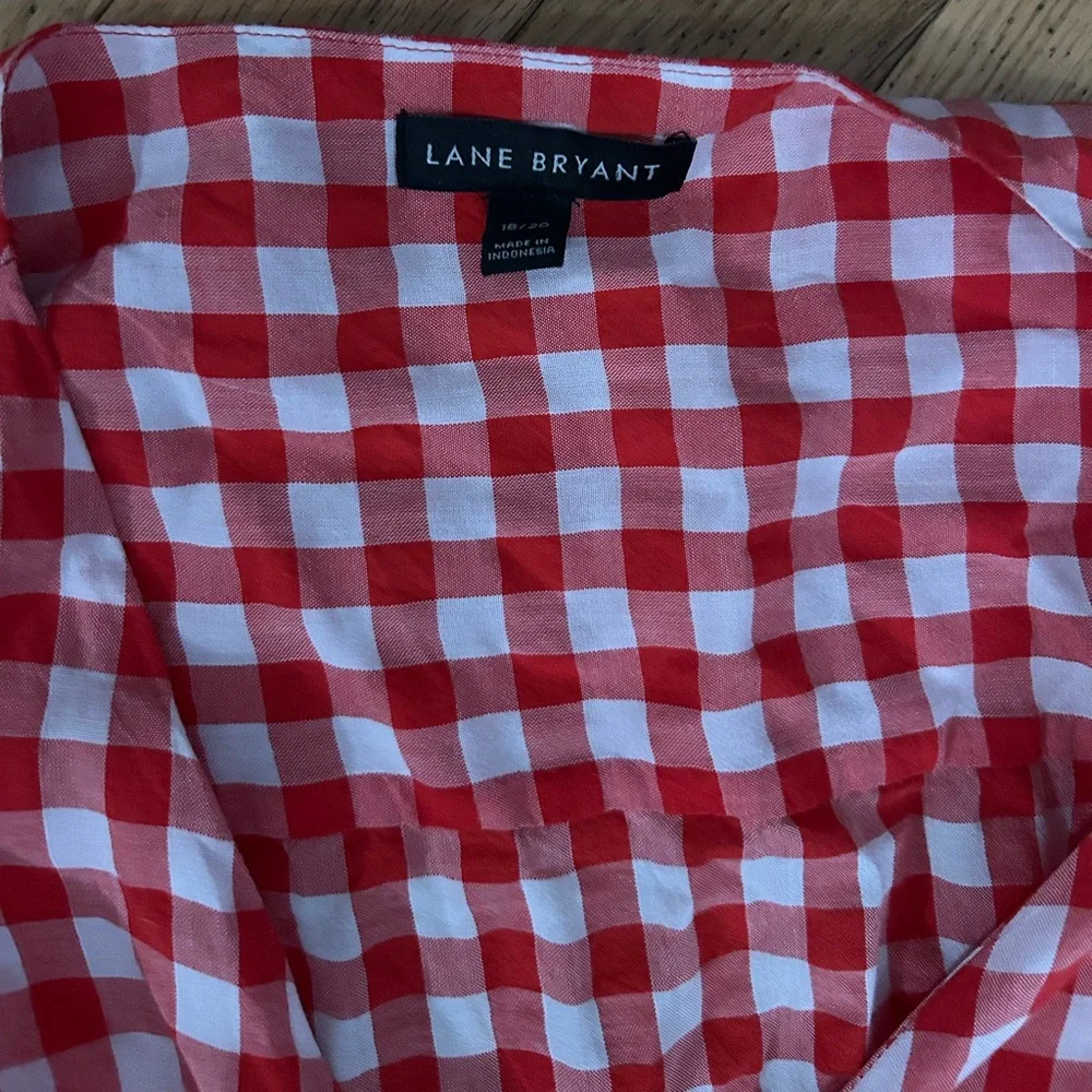 Lane Bryant Gingham Long Sleeve Wrap Top Size 18/20 - Picture 2 of 6